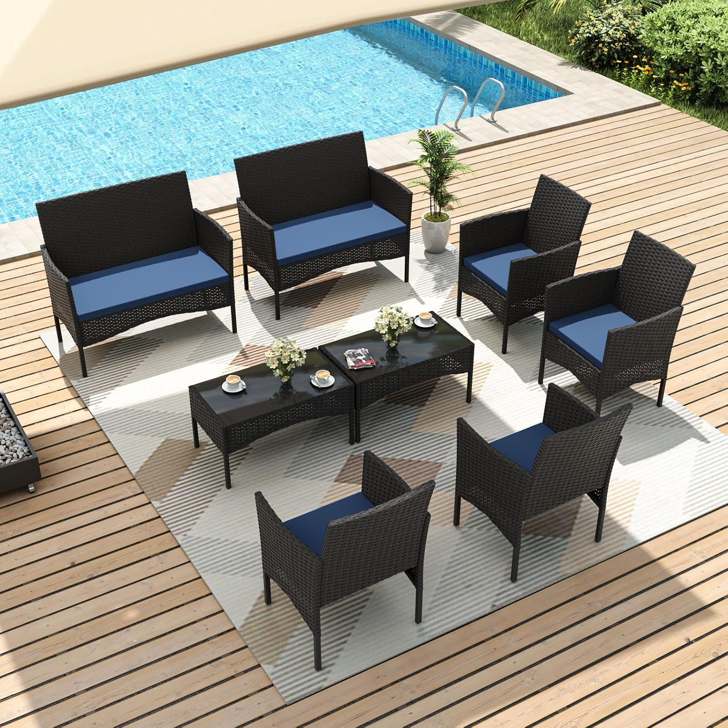 Ensemble de meubles de patio 8 - Outdoor Furniture Metal Chairs avis et prix