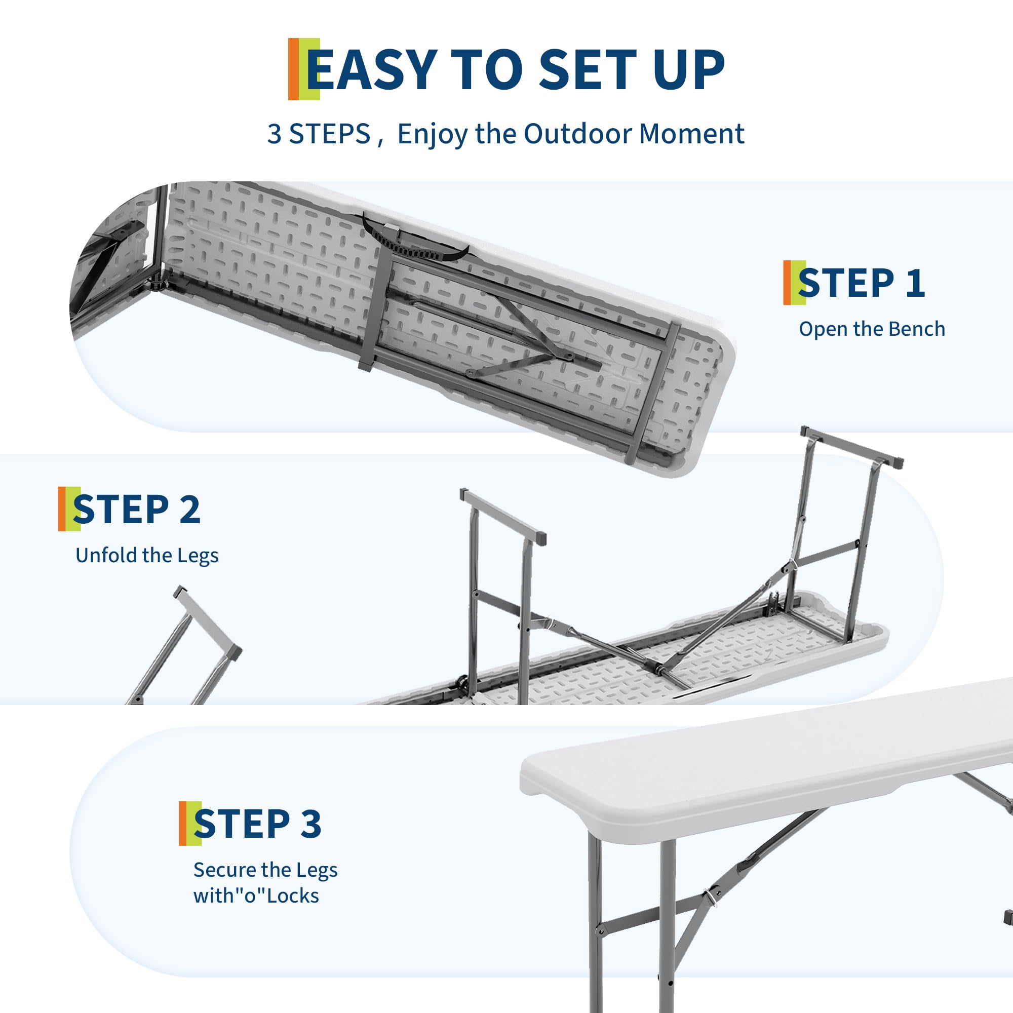 Lot de 2 bancs pliants d'extér - Outdoor Furniture Diy avis et prix